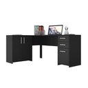 Ver imagem 7 de Mesa de Escritório Escrivaninha Em L Home Office Para Computador Quarto 3 Portas 2 Gavetas Preta