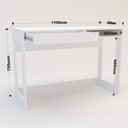 Ver imagem 3 de Escrivaninha Mesa Escritório Rocklin 1 Gaveta 1 Nicho 110cm Branco e Aveiro