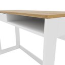 Ver imagem 5 de Escrivaninha Mesa Escritório Rocklin 1 Gaveta 1 Nicho 110cm Branco e Aveiro