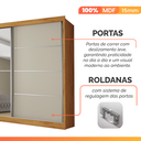 Ver imagem 6 de Guarda Roupas Casal 2 Portas de Correr com Espelho 4 Gavetas Flex 100% Mdf Austria