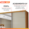 Guarda Roupas Casal 2 Portas de Correr com Espelho 4 Gavetas Flex 100% Mdf Austria - 7