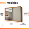 Guarda Roupas Casal 2 Portas de Correr com Espelho 4 Gavetas Flex 100% Mdf Austria - 4