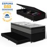 Cama Box Baú com Colchão de Espuma D33 Pillow Top Resistence + Auxiliar Unique Solteiro 88cm - 1
