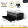 Cama Box Baú com Colchão de Espuma D33 Pillow Top Resistence + Auxiliar Unique Solteiro 88cm - 3