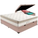 Ver imagem 1 de Cama Box Baú Bege e Colchão King Best Molas Ensacadas Casal 138x188x33 Anjos