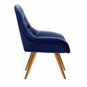 Ver imagem 3 de Poltrona Lua Botonê Pé Palito Cadeira Decorativa Sala, Escritório, Recepção - Suede Azul Marinho