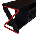 Ver imagem 5 de Rack Industrial 160cm Tv 60 com Led P1033 Vermelho Preto Pp Milani Store Vermelho Preto