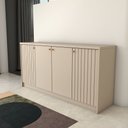 Ver imagem 6 de Balcão Buffet Lusso 4 Portas 3 Prateleiras Off White - Panorama Móveis