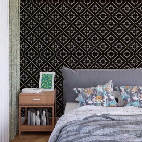 Papel de Parede Arabesco Preto Gh Papel de Parede 3,0m