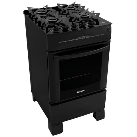 Fogão Itatiaia Electra Glass 4 Bocas - Mesa de Vidro, - Acendimento Automático - Preto