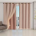 Ver imagem 1 de Cortina Daily Varão 2m Blackout PVC com Voil 2,80MX2,30m Sala Quarto Avelã