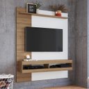 Ver imagem 1 de Painel para Tv até 75 Pol Grécia 145 X 180 Cm Nichos Mdp Mel Branco - Clicklar