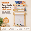 Ver imagem 2 de Lousa Infantil de Madeira + Bobina+ 2 Prateleiras Montessori