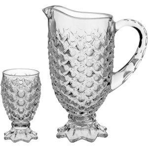 MAURÍCIA JG JARRA/COPOS 1,3L/220ml VIDRO TRANSP 7PÇ