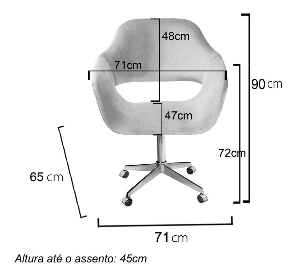 Cadeira Para Escritório E Home Office Zara Base Giratória - Linho Bege - 2