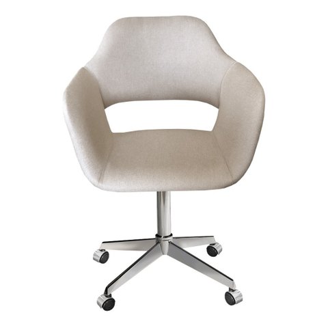 Cadeira Para Escritório E Home Office Zara Base Giratória - Linho Bege