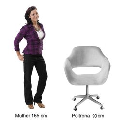 Cadeira Para Escritório E Home Office Zara Base Giratória - Linho Bege - 3