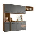 Ver imagem 2 de Cozinha Suspensa Juliete Carvalho Rústico / Chumbo - Nicioli