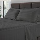 Ver imagem 1 de Jogo De Cama Lençol Queen 4 Peças 300 Fios 100% Algodão Adamascado 158x198cm - BF Colchões