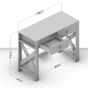 Ver imagem 4 de Escrivaninha Cáliga 2 Gavetas 100cm Yescasa Branco