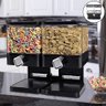 Dispenser Duplo de Cereais Porta Alimentos Sucrilhos Granola Grãos Mantimentos com 2 Potes Luxo Pret - 4