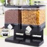Dispenser Duplo de Cereais Porta Alimentos Sucrilhos Granola Grãos Mantimentos com 2 Potes Luxo Pret - 3