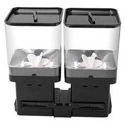 Dispenser Duplo de Cereais Porta Alimentos Sucrilhos Granola Grãos Mantimentos com 2 Potes Luxo Pret - 1