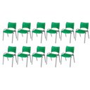 Ver imagem 2 de Cadeira Iso Base Cinza Escola, Escritório Verde Kit 11 Un