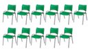 Ver imagem 2 de Cadeira Iso Base Cinza Escola, Escritório Verde Kit 11 Un