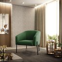 Ver imagem 6 de Cadeira Sala de Jantar Pé de Ferro Preto Kit 2 Stella Suede D03 - D'Rossi Cor Verde