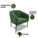 Ver imagem 5 de Cadeira Sala de Jantar Pé de Ferro Preto Kit 2 Stella Suede D03 - D'Rossi Cor Verde