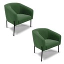 Ver imagem 1 de Cadeira Sala de Jantar Pé de Ferro Preto Kit 2 Stella Suede D03 - D'Rossi Cor Verde
