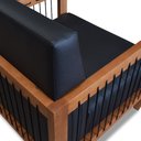 Ver imagem 7 de Kit 2 Poltronas Sala de Estar Pés Madeira Maciça Corda Náutica Preta 75cm Manila Pu Preto G63 - Gran