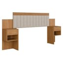 Ver imagem 1 de Cabeceira Extensiva Estofada com 2 Mesas de Cabeceira Master Cinamomo