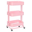 Ver imagem 2 de Carrinho Organizador Multiuso Anm6077 Anima Office 3 Cestos Fixos em Aço Rosa
