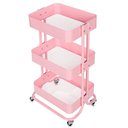 Ver imagem 3 de Carrinho Organizador Multiuso Anm6077 Anima Office 3 Cestos Fixos em Aço Rosa