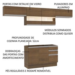 Armário de Cozinha Compacta 280cm Rustic Marina Madesa 01 - 5
