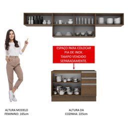 Armário de Cozinha Compacta 280cm Rustic Marina Madesa 01 - 6