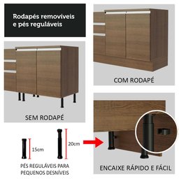 Armário de Cozinha Compacta 280cm Rustic Marina Madesa 01 - 10