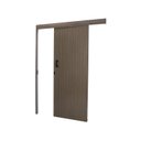 Ver imagem 2 de Porta de Correr Madeira 215x80cm Sobrepor Reversível Melamínico MGM Abertura Direita Marrom/Carvalho Quebec