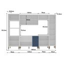Ver imagem 2 de Cozinha Completa Aurora 305cm Aéreo Portas Vidro Provençal Cor:branco com Azul