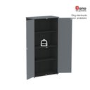 Ver mais imagens de Armário Alto para Escritório com 2 Portas Pivotantes P25 Preto/Grafito