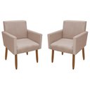Ver imagem 1 de Kit 2 Poltronas Decorativa Nina Pés Palito Veludo Palha Chamby Móveis
