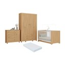 Ver imagem 1 de Quarto de Bebê Completo Berço Americano 3 em 1 Colchão Allegra Multimóveis Mp4598 Madeirado