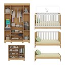 Ver imagem 5 de Quarto de Bebê Completo Berço Americano 3 em 1 Colchão Allegra Multimóveis Mp4598 Madeirado