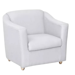 Poltrona Bia Decorativa Reforçada Recepção Clínica Salão Sala de Estar Courino:branco - 1