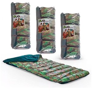 Kit 3 Colchonetes Saco de Dormir FA Colchões Duocamp Acampamento Camping Solteiro 185x65cm