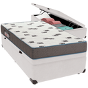Ver imagem 1 de Cama Box Baú e Colchão Light Espuma D33 Solteiro Ortobom: Branco
