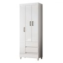Ver imagem 2 de Guarda-roupa Solteiro Fit 3 Portas 2 Gavetas Branco - Santos Andirá