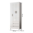 Ver imagem 4 de Guarda-roupa Solteiro Fit 3 Portas 2 Gavetas Branco - Santos Andirá